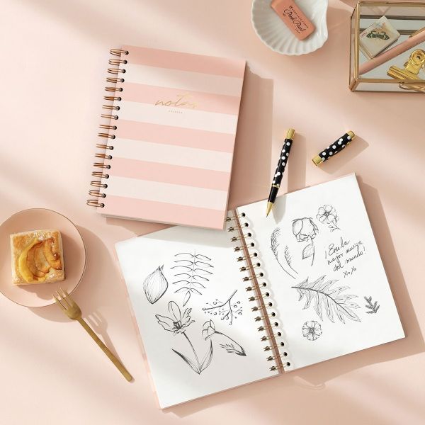 CUADERNO A5 RAYAS PINK