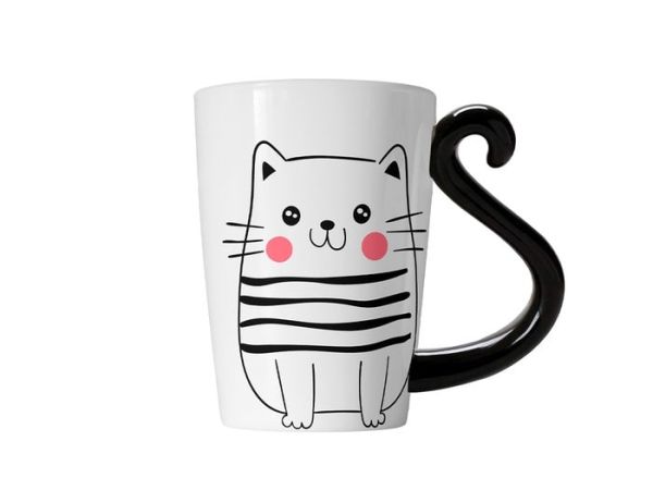 TAZA CERAMICA WHITE CAT