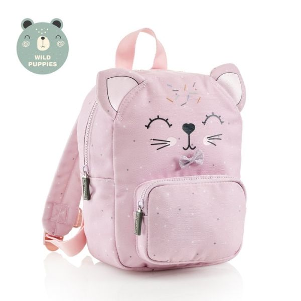 MOCHILA INFANTIL CON BOLSILLO WILD PUPPIES GATO