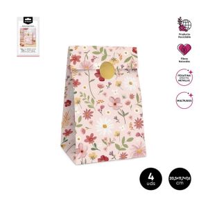 BOLSAS PAPEL FLORAL ROSA