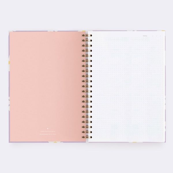 CUADERNO L. FLORAL LILA. PUNTOS