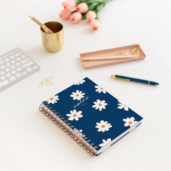 CUADERNO A5 FLORAL NAVY PUNTOS