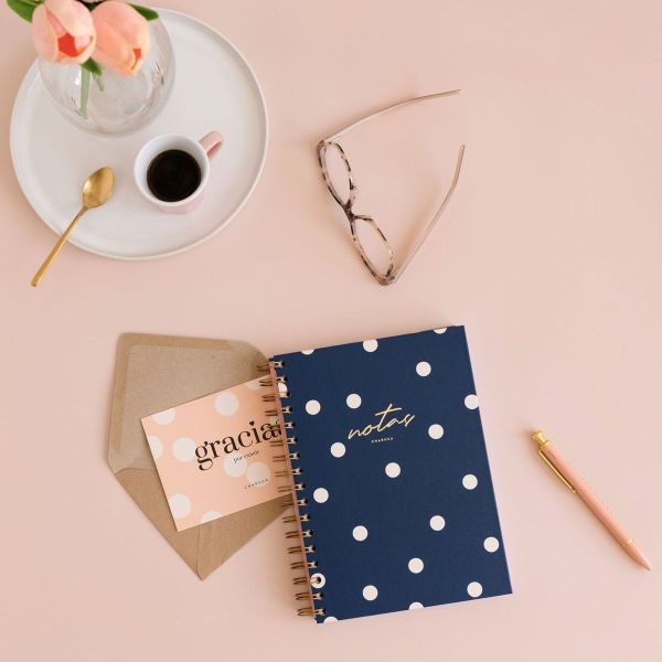 CUADERNO A5 NAVY PUNTOS