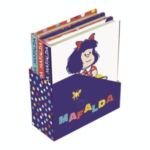 3 MINI CUADERNOS CON CAJA MAFALDA