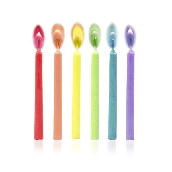 SET 12 VELAS LLAMA COLORES