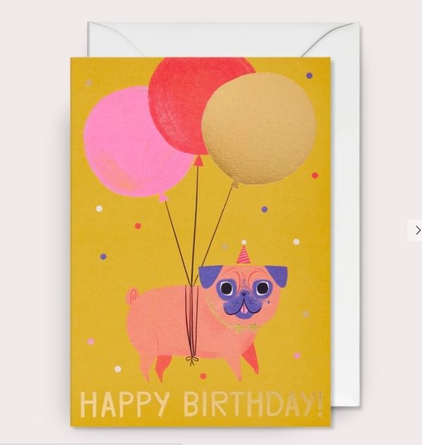 FELICITACION PUG BIRTHDAY