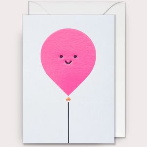 FELICITACION SMILEY FACE PINK BALLOON