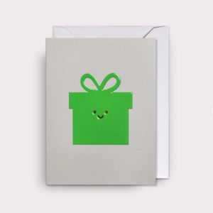 FELICITACION LITTLE GREEN PRESENT