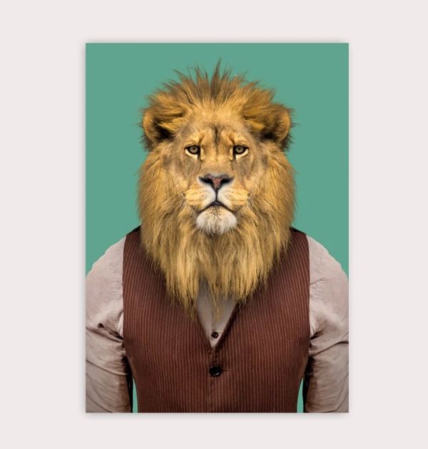 POSTAL ZOO PORTRAIT LION