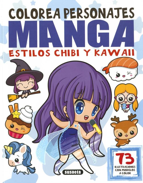 COLOREA PERSONAJES MANGA ESTILO CHIBI Y KAWAII