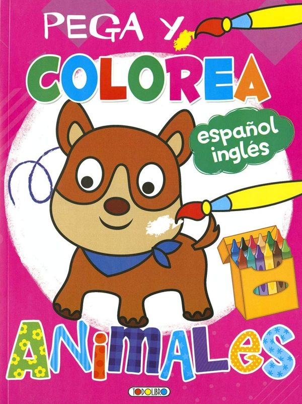 PEGA Y COLOREA ANIMALES ESP/ING