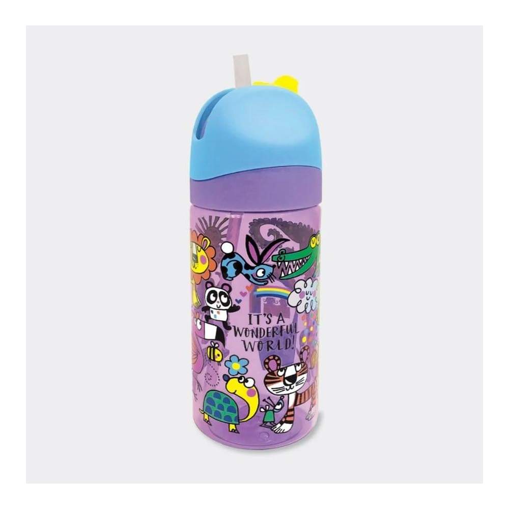 Botella Con Pajita Animales Selva