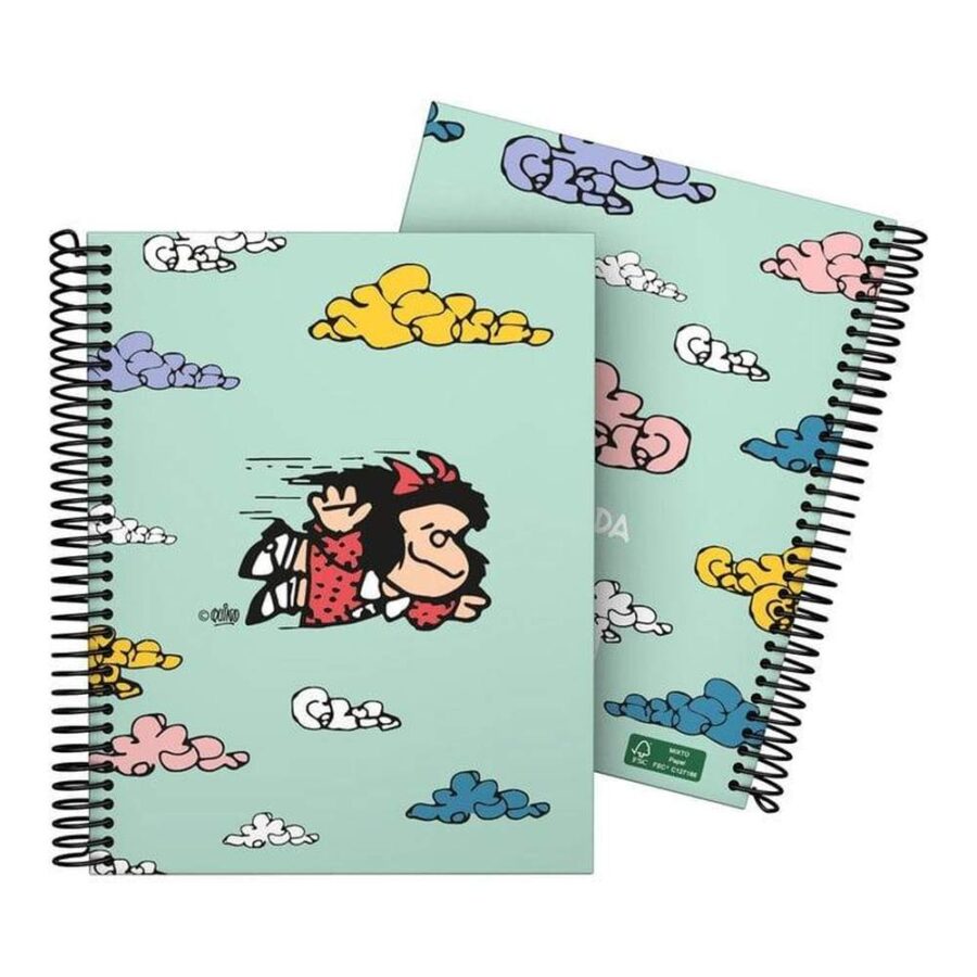 Cuaderno A5 Cuadros Mafalda Volando