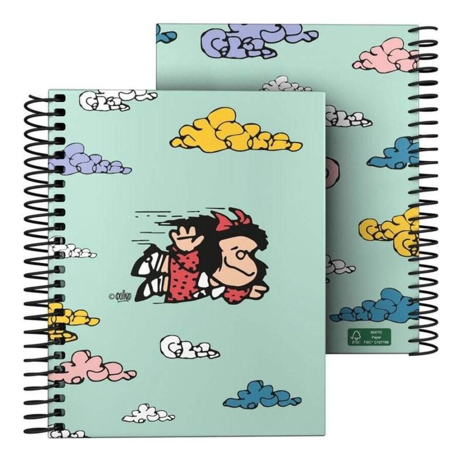 Cuaderno A6 Cuadros Mafalda Volando