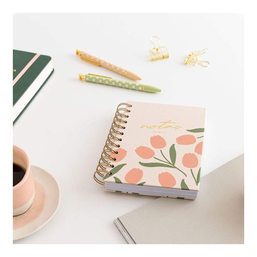 Cuaderno Mini Tulipanes Puntos