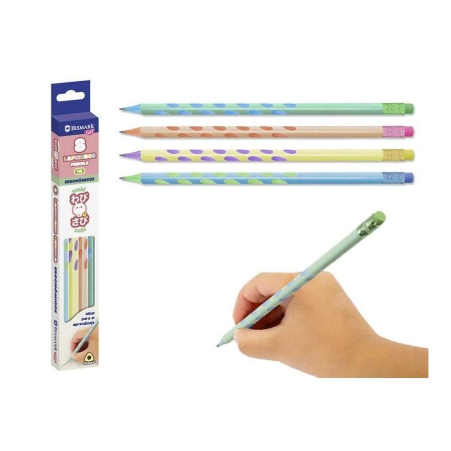 Lapiz Hb Ergonómico Con Goma