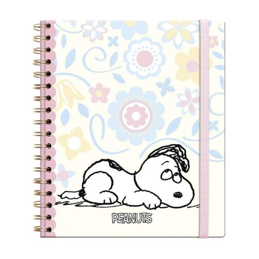 Libreta A5 Tapa Dura Snoopy Pastel