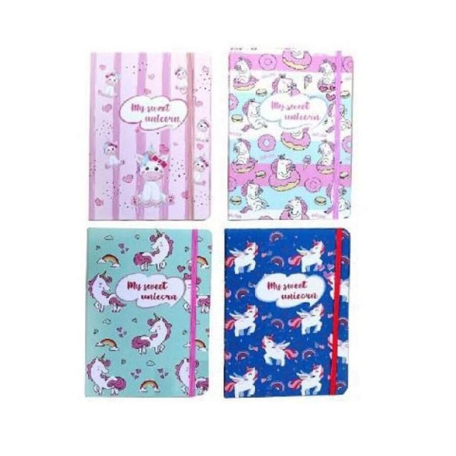 Libreta Con Goma Unicornio