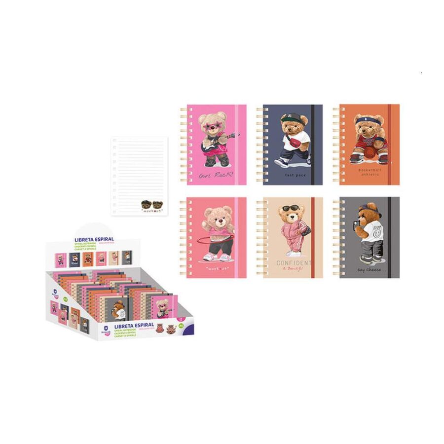 Libreta A6 Espiral Osos Divertidos