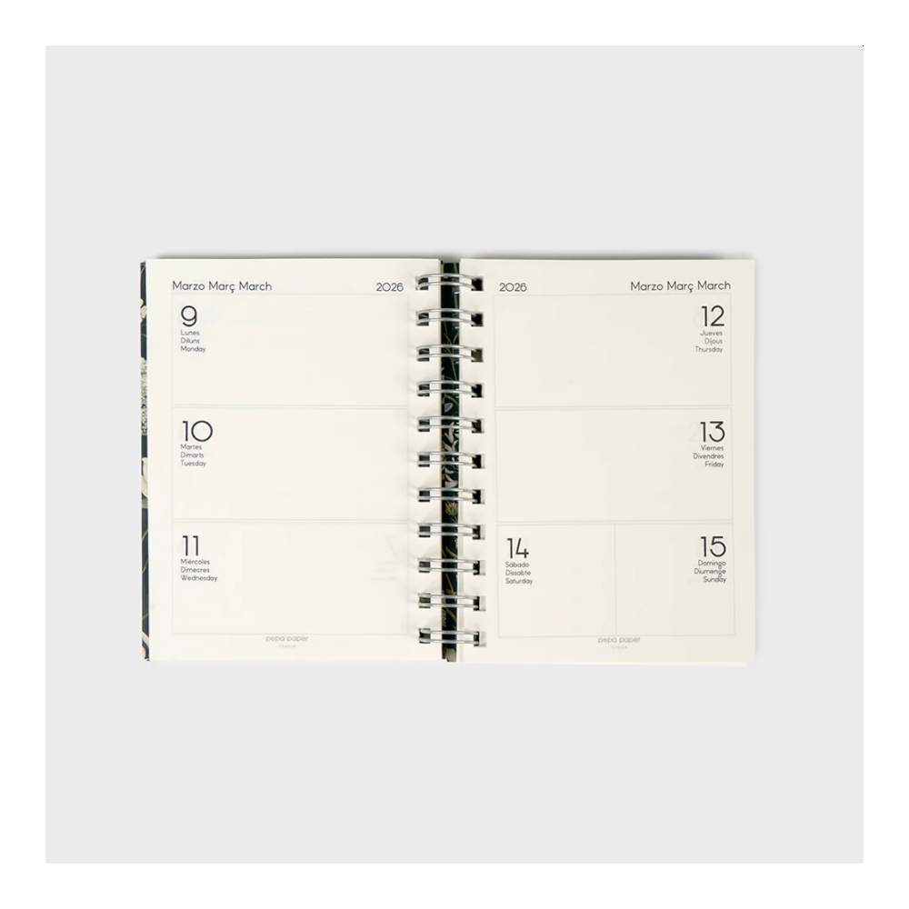 Agenda 25-26 A6 Semana Vista Wild Flowers (16 Meses)