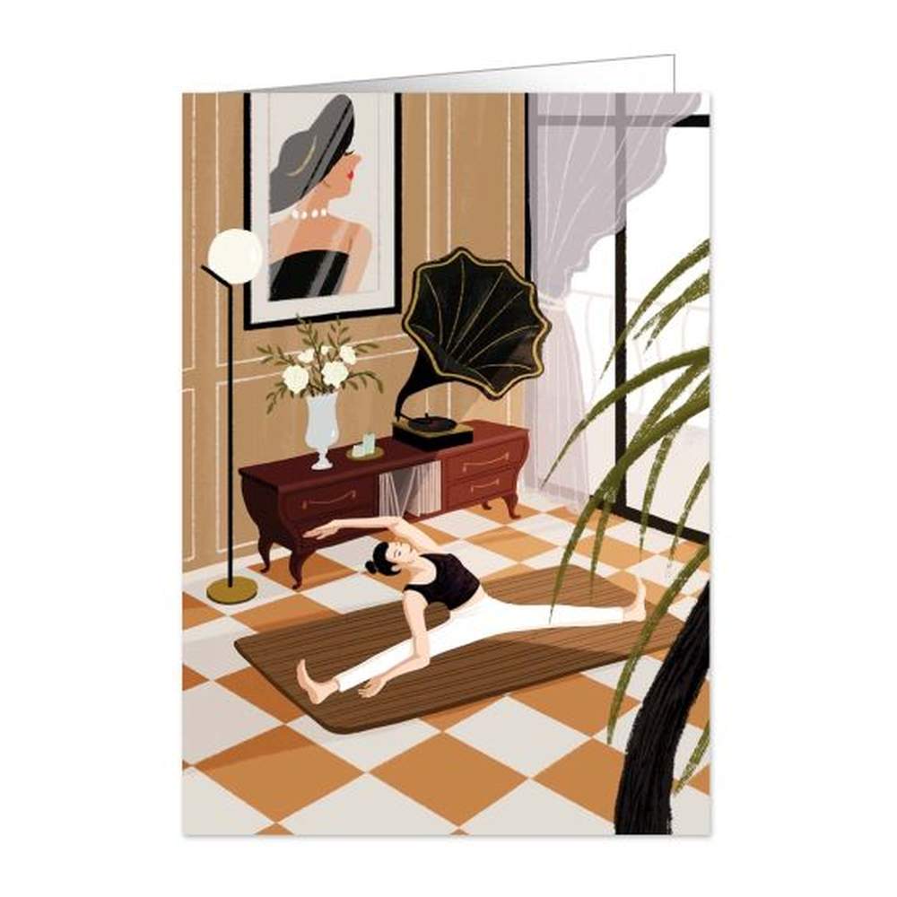 Tarjeta Con Sobre Chica Yoga