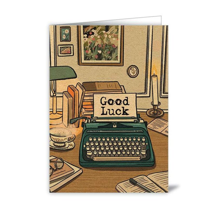 Tarjeta Con Sobre Typewriter Good Luck