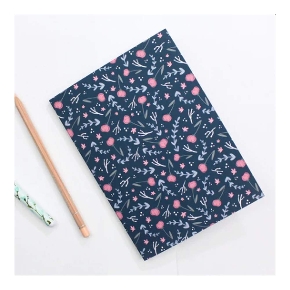 Cuaderno A5 Blue Flower - Hoja Blanca