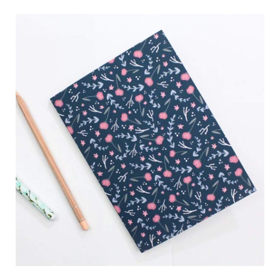 Cuaderno A5 Blue Flower - Hoja Rayas