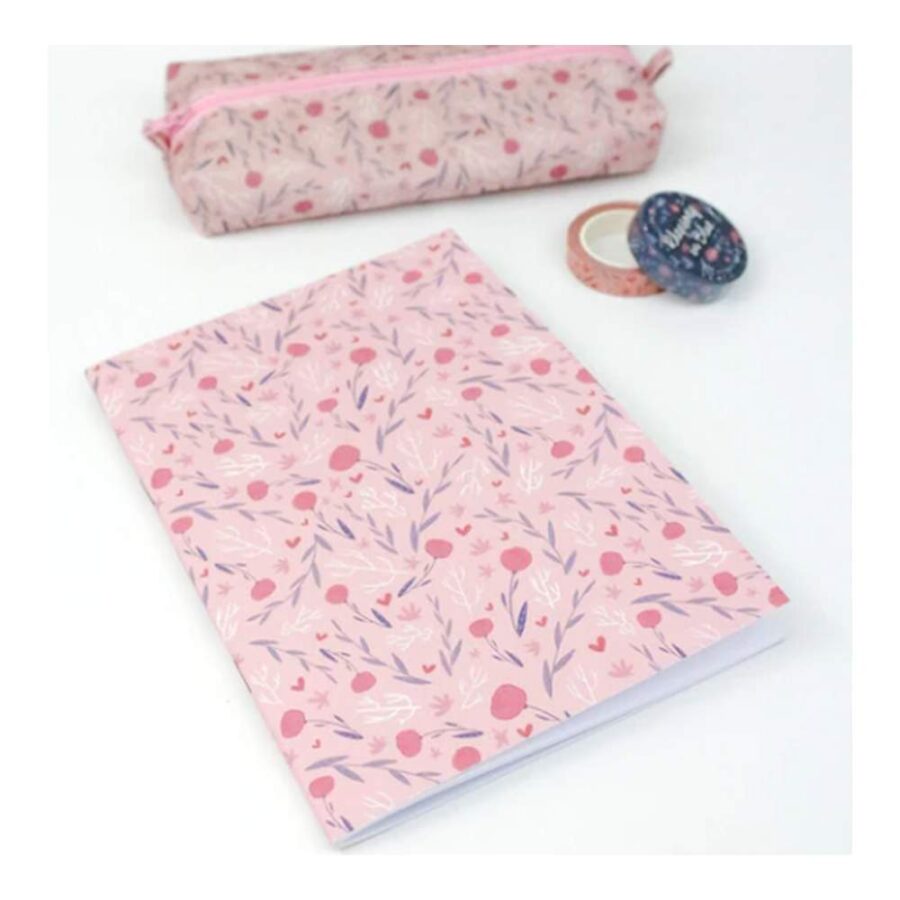 Cuaderno A5 Pink Flower - Hoja Blanca