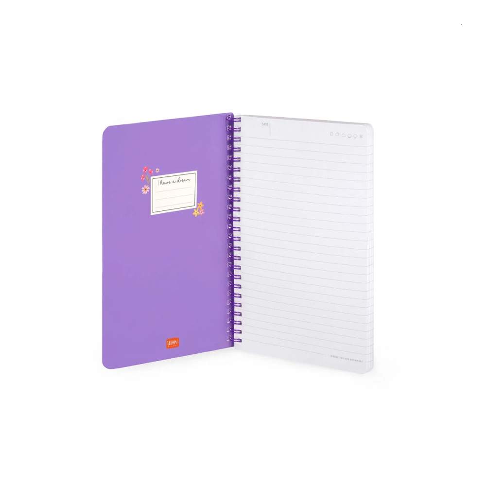Cuaderno Legami A5 Flores Espiral