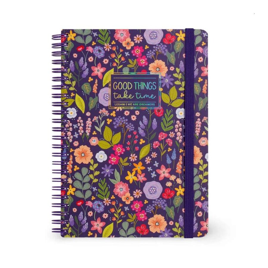 Cuaderno Legami A5 Flores Espiral