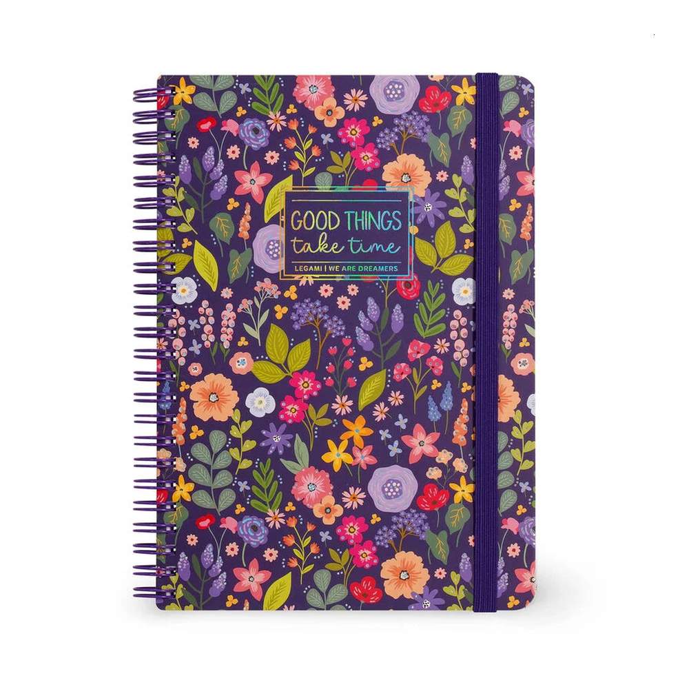 Cuaderno Legami A5 Flores Espiral