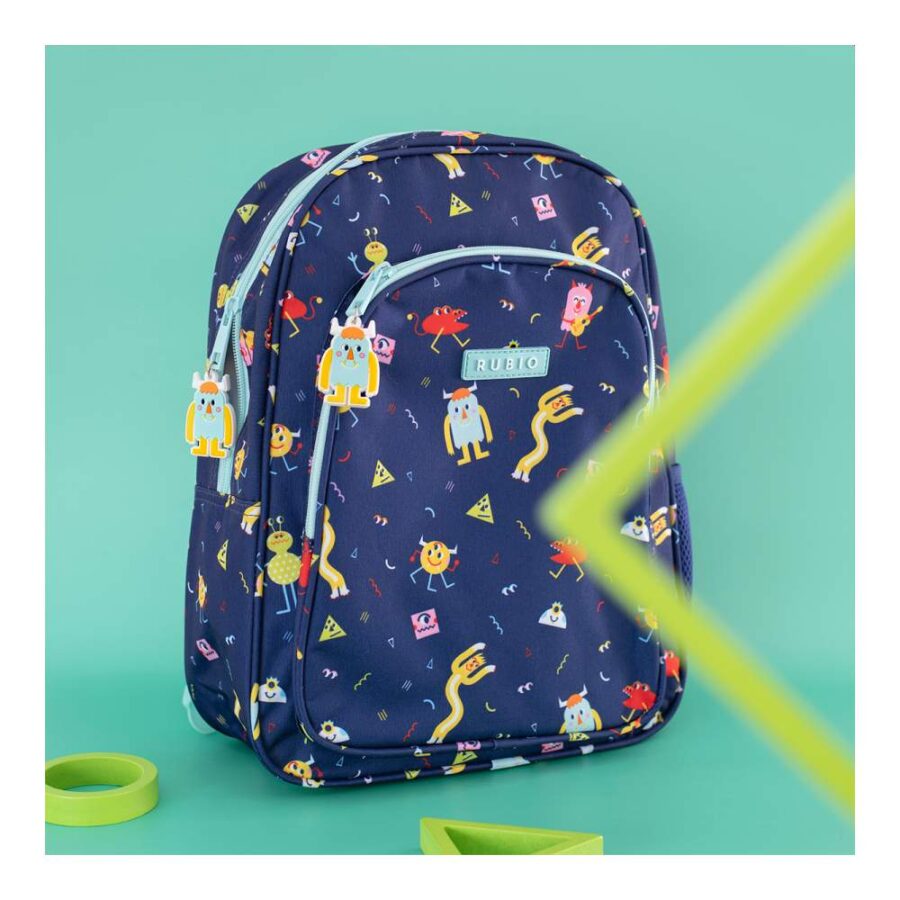 Mochila Infantil Monstruos Azul Rubio