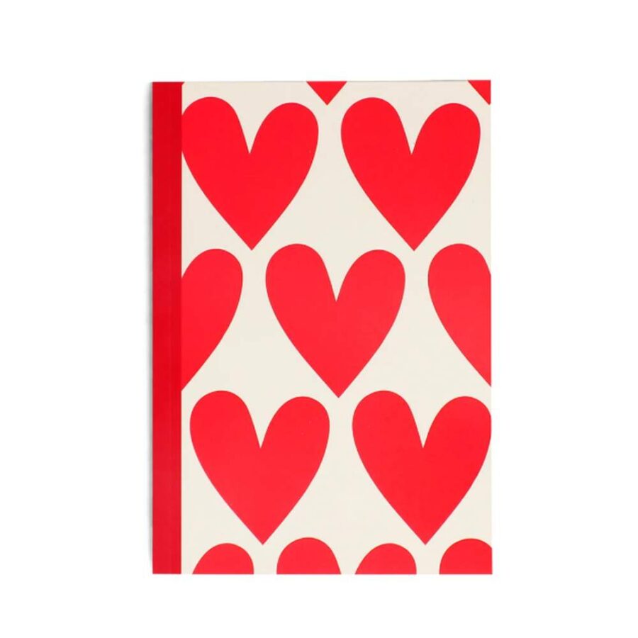 Cuaderno A5 Corazones Rojos