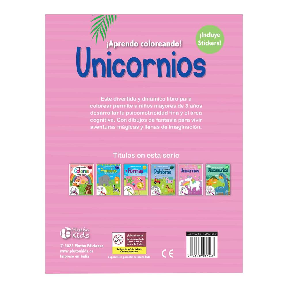 Libro De Colorear Con Stickers Unicornios