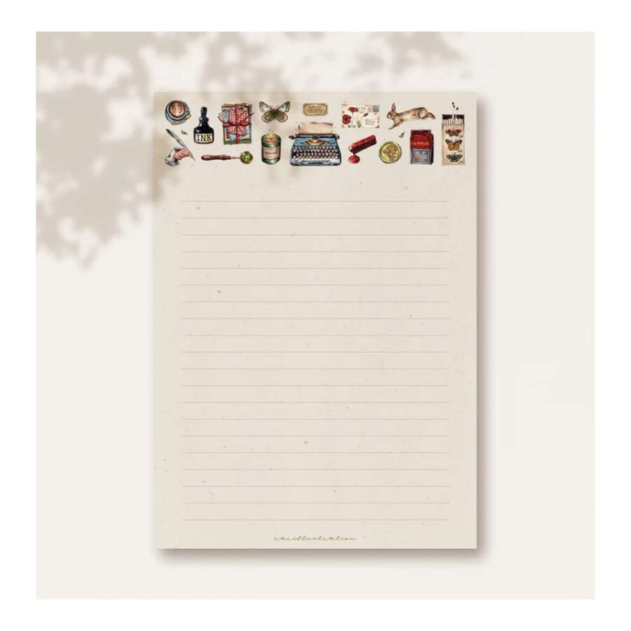 Bloc Papel Carta Cenefa Vintage Carillustration