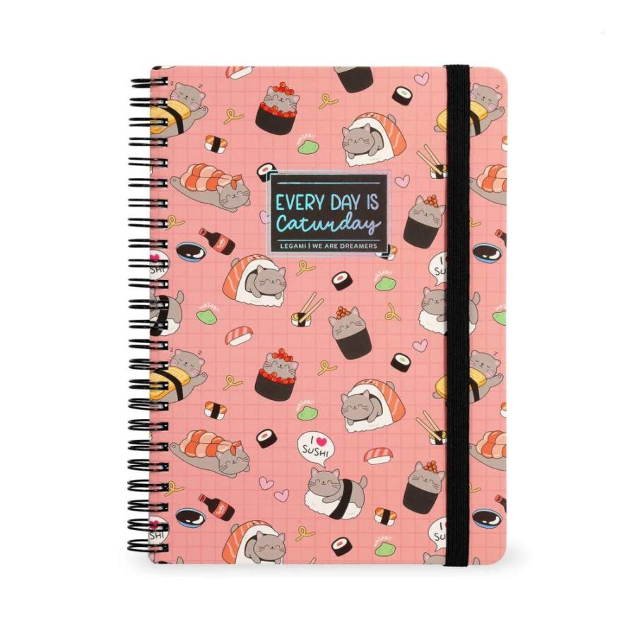 Cuaderno A4 Rayas Sushi Cat Legami