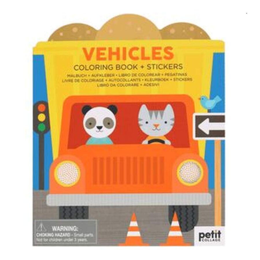 Libro Colorear + Pegatinas Vehículos