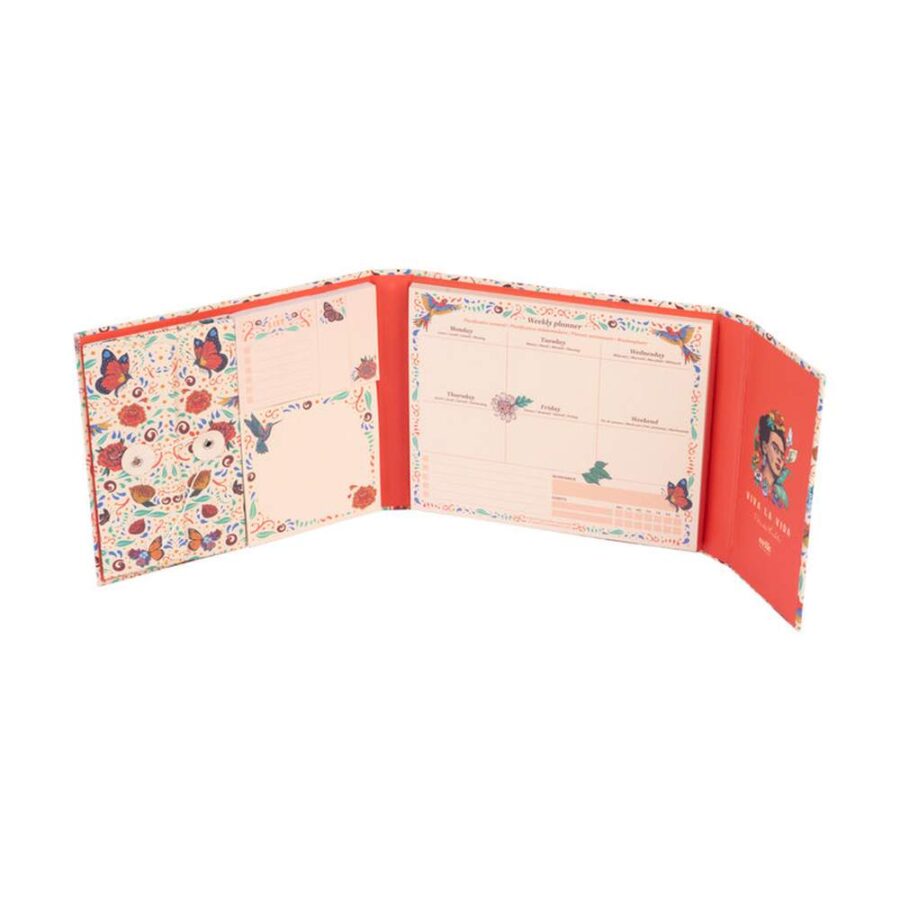 Planificador Semanal Con Adhesivos Frida Kahlo