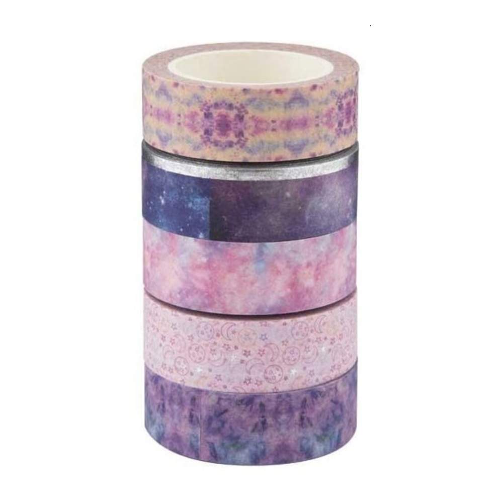 Set 5 Washi Tapes Púrpura