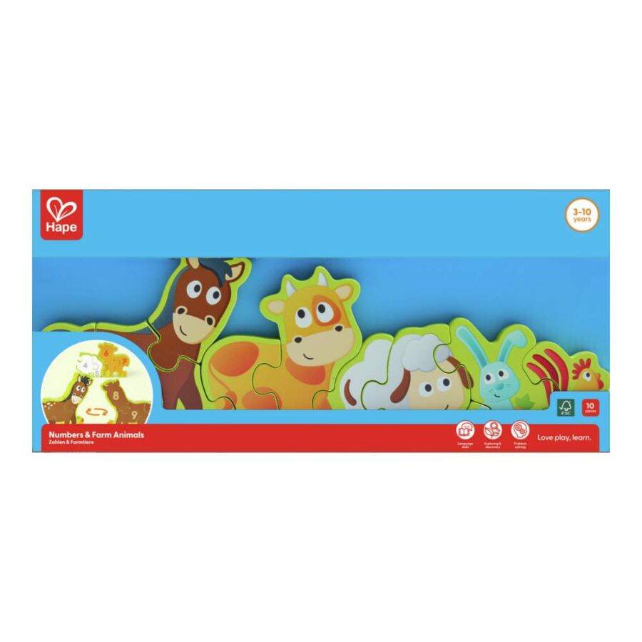 Puzzle Animales De La Granja Y Números