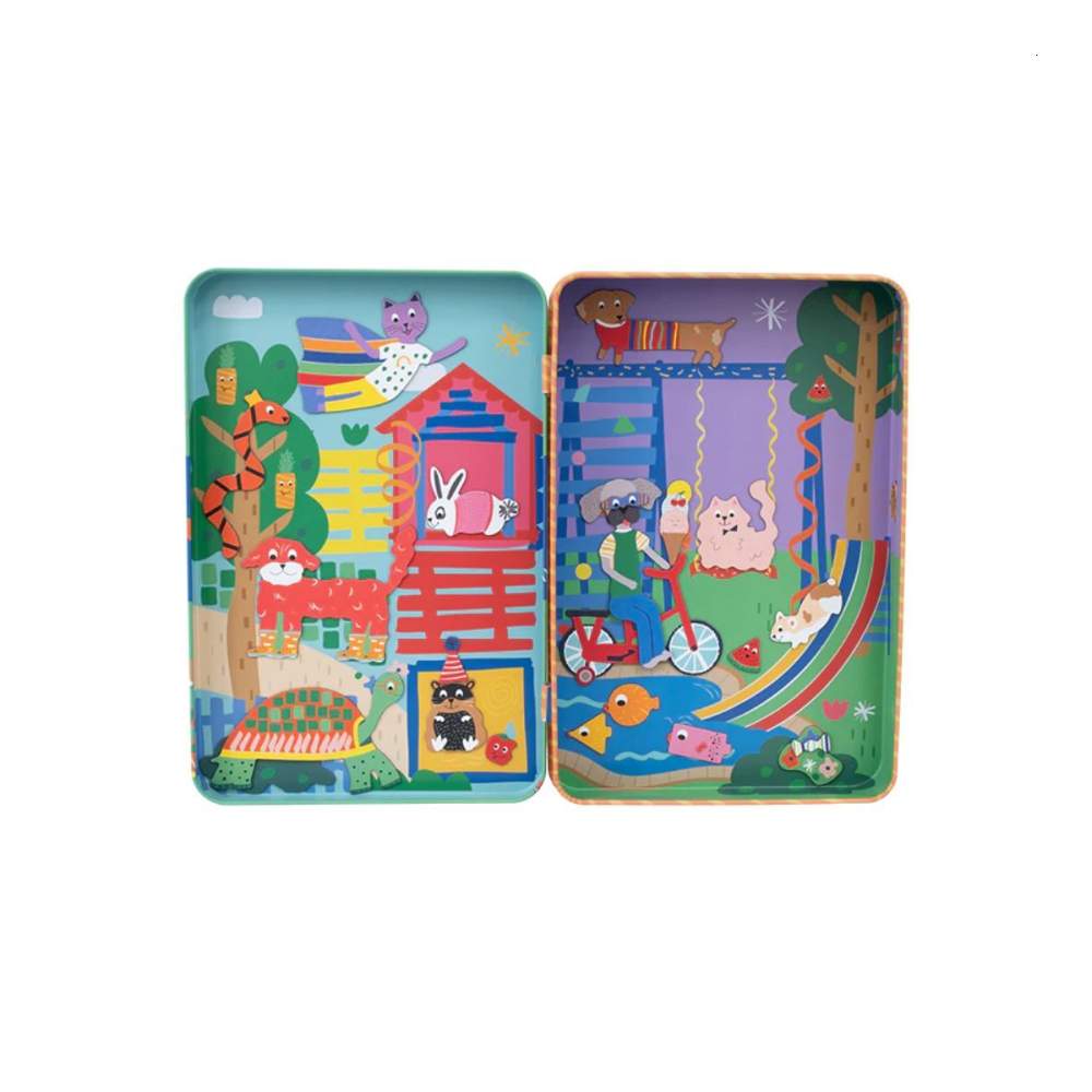 Estuche Metal Juego Magnético Mascotas