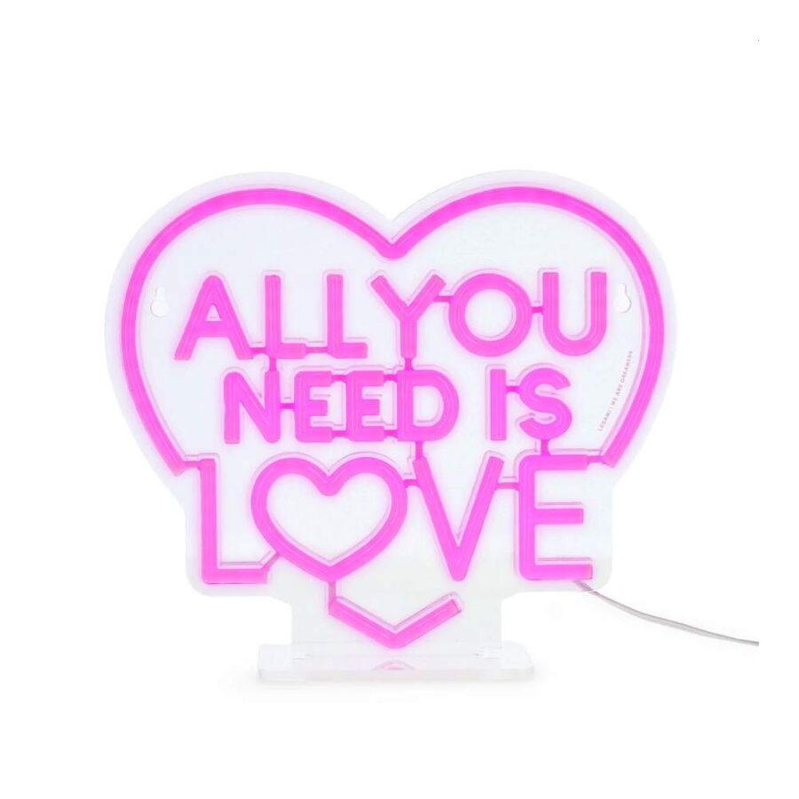 Lámpara Led Efecto Neón- All You Need Is Love Legami