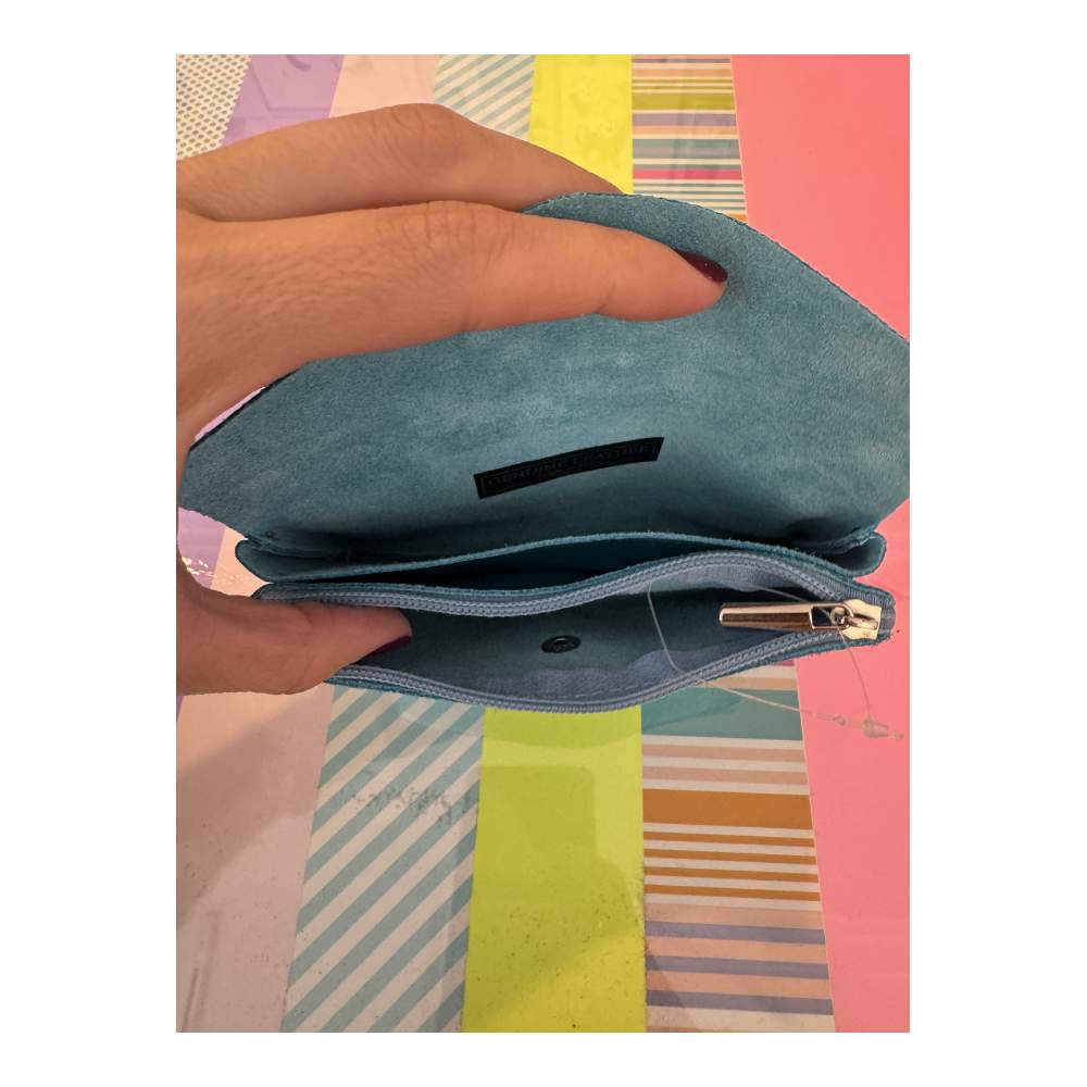 Monedero De Piel Metalizada Grande Fucsia