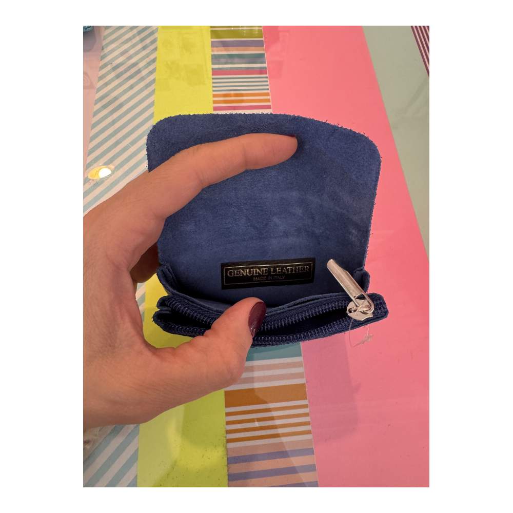 Monedero De Piel Metalizada Verde Oliva