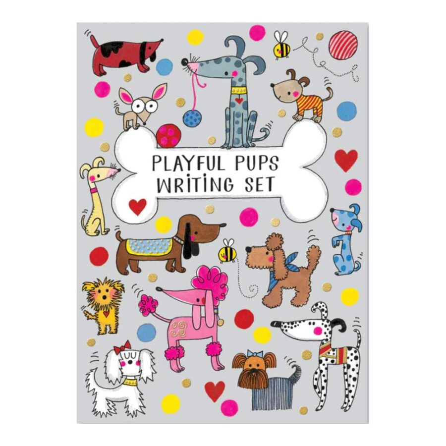 Set De Escritura Cachorros Juguetones