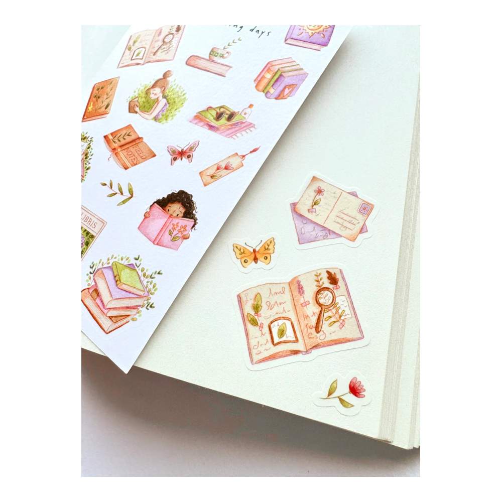 Hola De Pegatinas Sunny Reading Days Nikki Dotti