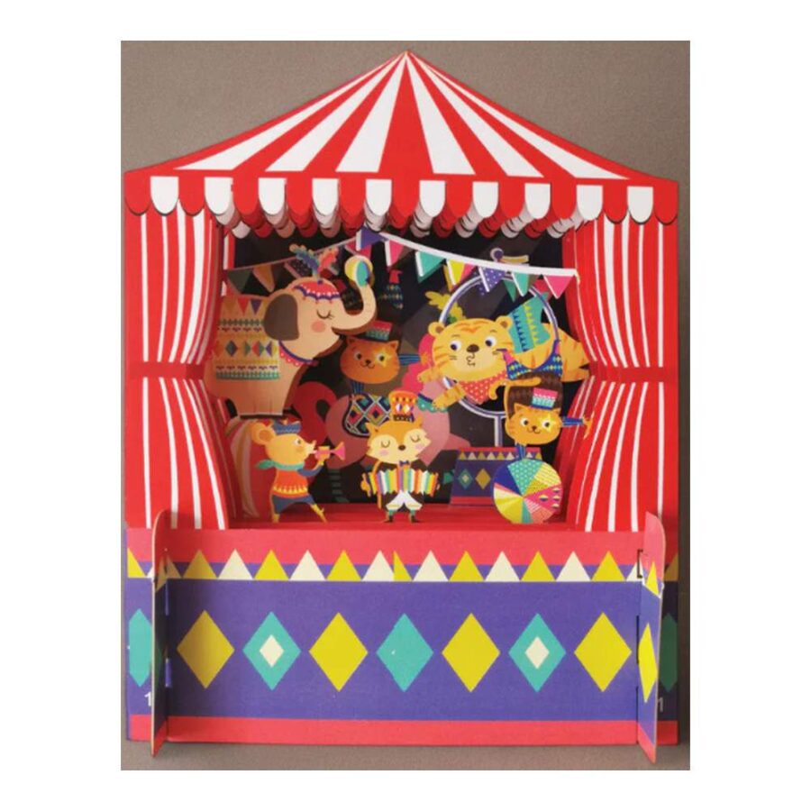 Tarjeta Circo Animalitos Pop-Up