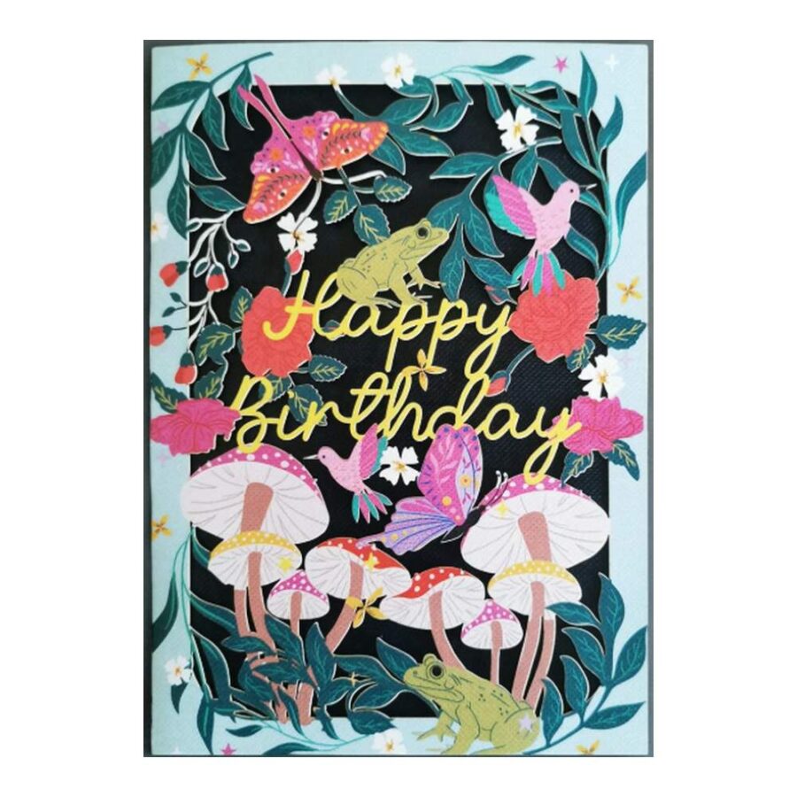 Tarjeta Cumpleaños Bosque Cut-Art