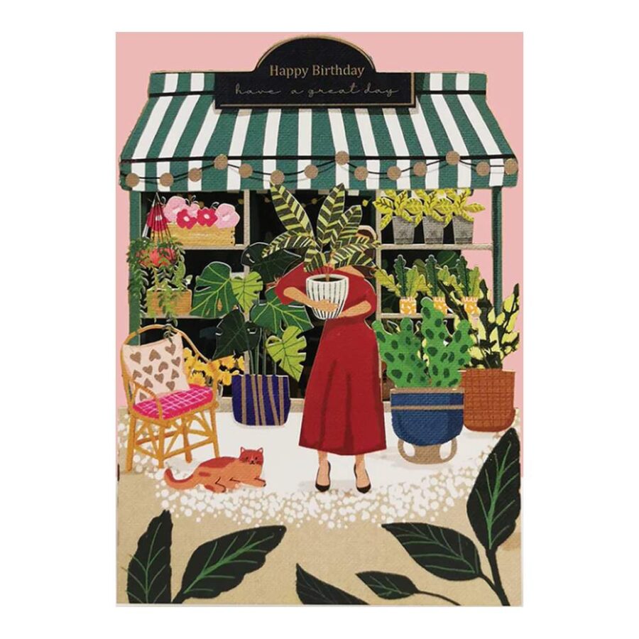 Tarjeta Cumpleaños Floristería Cut-Art